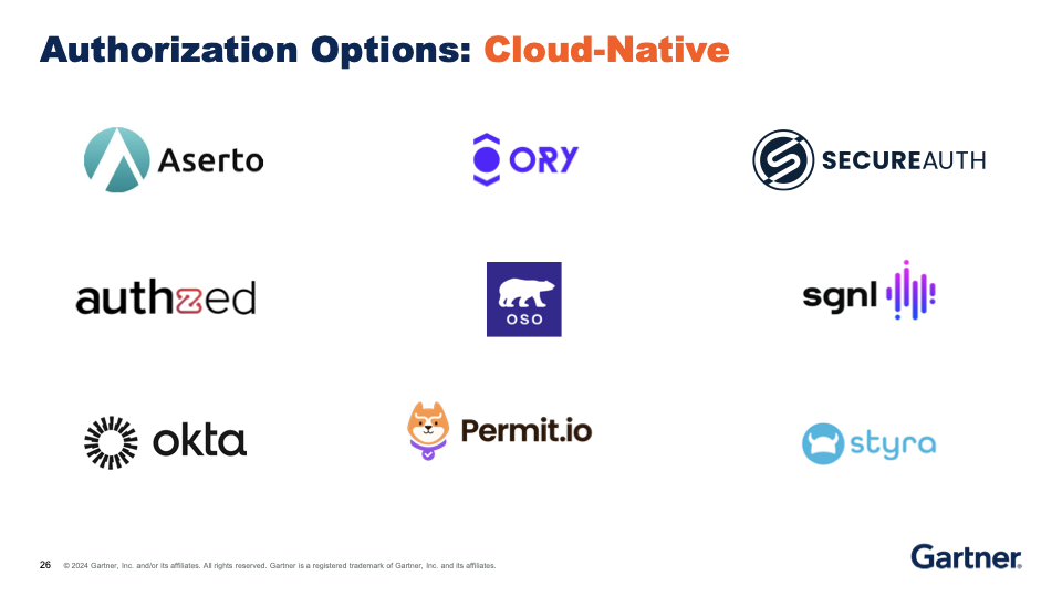 Cloud-native authorization vendors