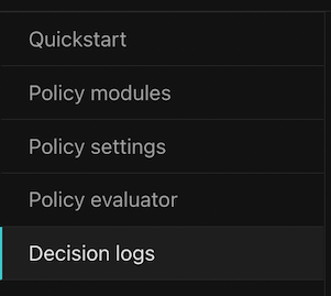 decision logs sidebar