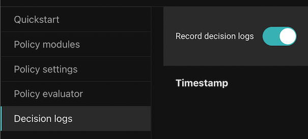 enable decision logs