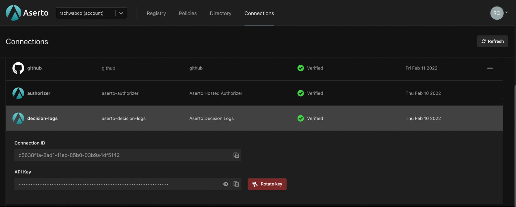 decision logs key