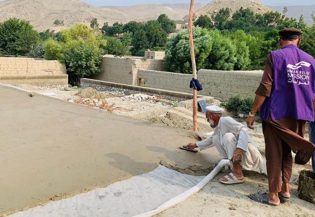 HRM Charity Aid Worker Helping to construct a masjid in Afghanistan | Human Relief Mission