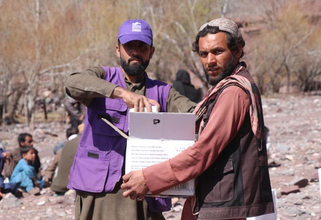 Food Packages given to beneficiary in Afghanistan with HRM Charity aid Worker | Human Relief Mission