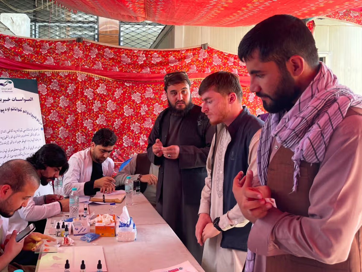 Afghanistan locals getting reading to receive blood | Human Relief Mission