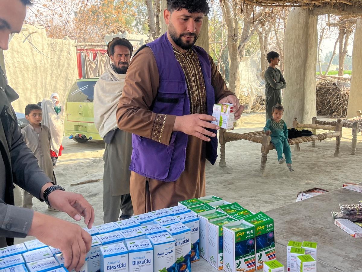 HRM Aid Workers preparing a medical camp in Afghanistan | Human Relief Mission