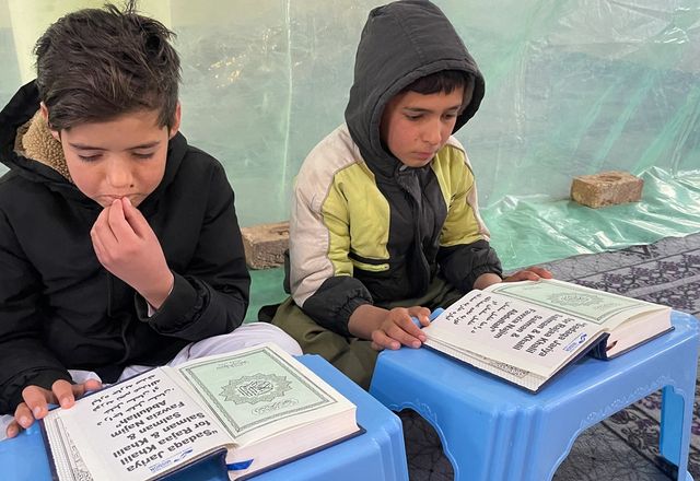 Children in Afghanistan Reading Quran in a Masjid | Human Relief Mission