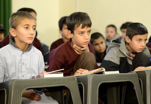 Children Reading in Afghanistan School | Human Relief Mission