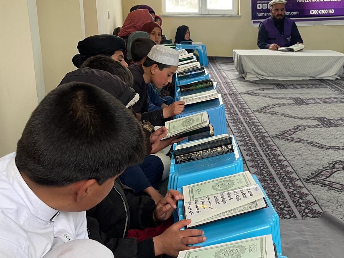 Children Reading Quran in a Masjid | Human Relief Mission