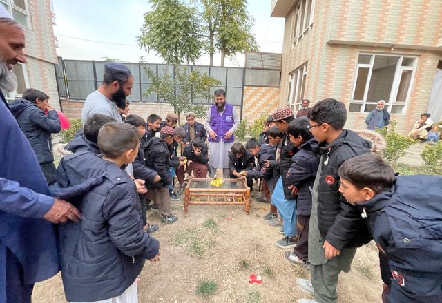 Orphans in Afghanistan with HRM Aid Workers | Human Relief Mission