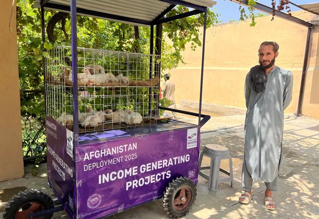Afghan man with his Chicken Cart | Human Relief Mission