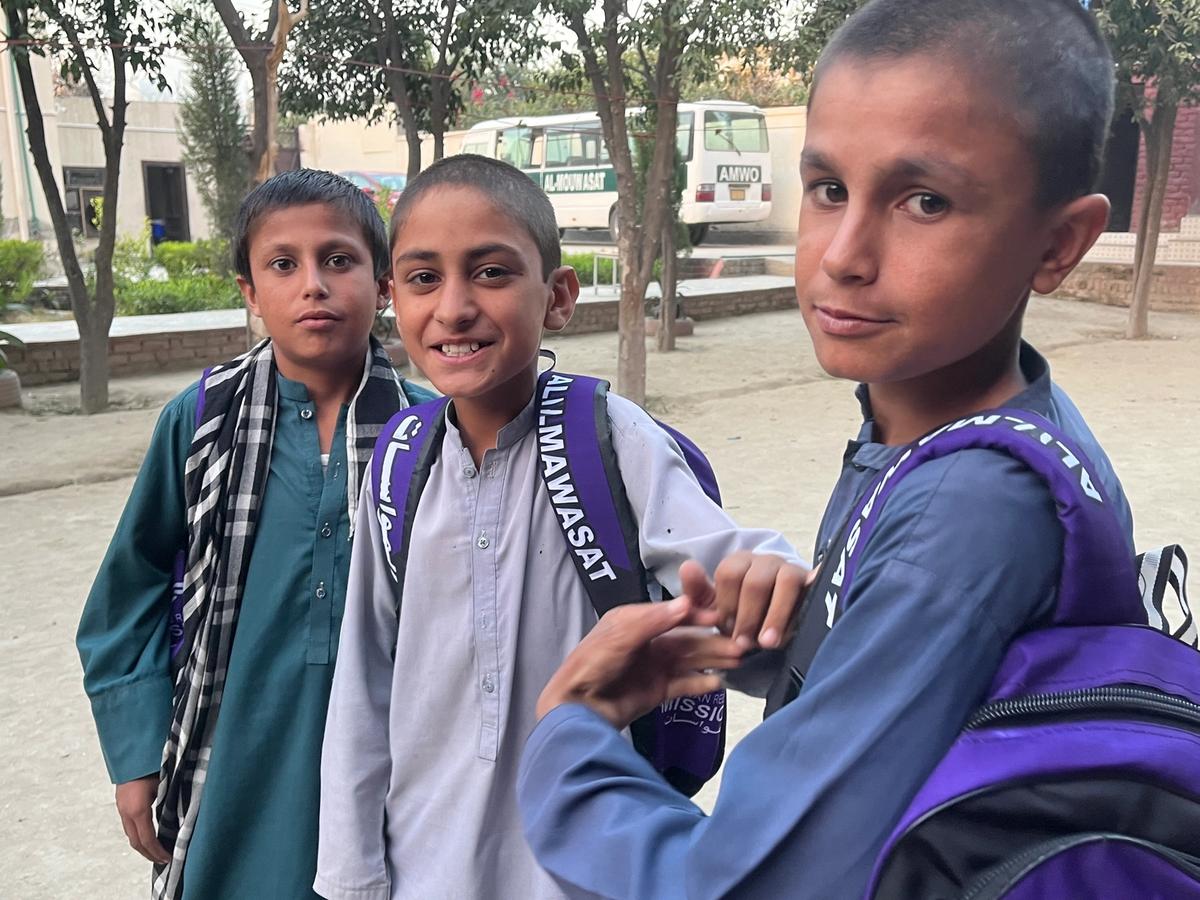 Group of Children Outside an Orphanage in Afghanistan