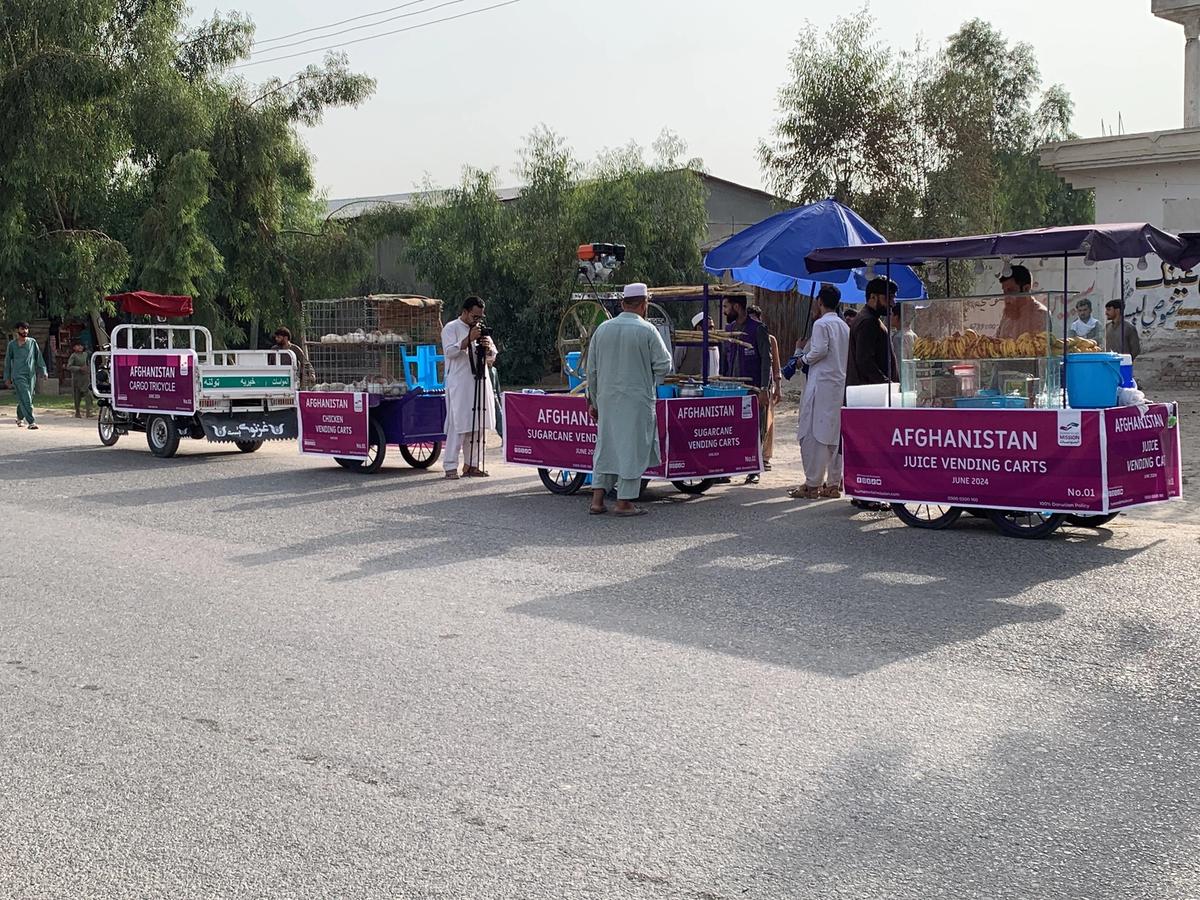 Afghan men with their Sugarcane Carts | Human Relief Mission