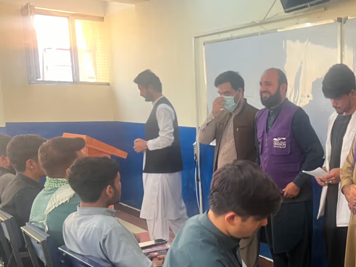 Afghanistan locals being taught about blood donation | Human Relief Mission