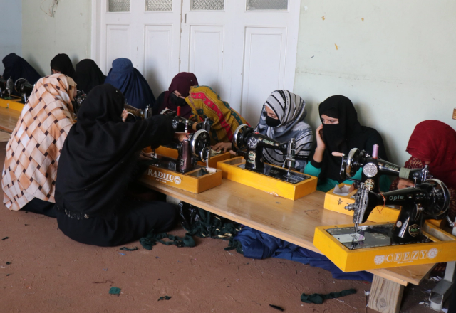 Women with Sewing Machine in Afghanistan | Human Relief Mission
