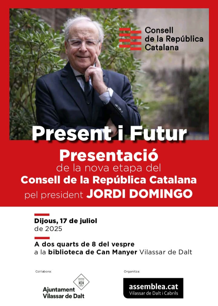 Presentació de la nova etapa del Consell de la República Catalana pel president Jordi Domingo