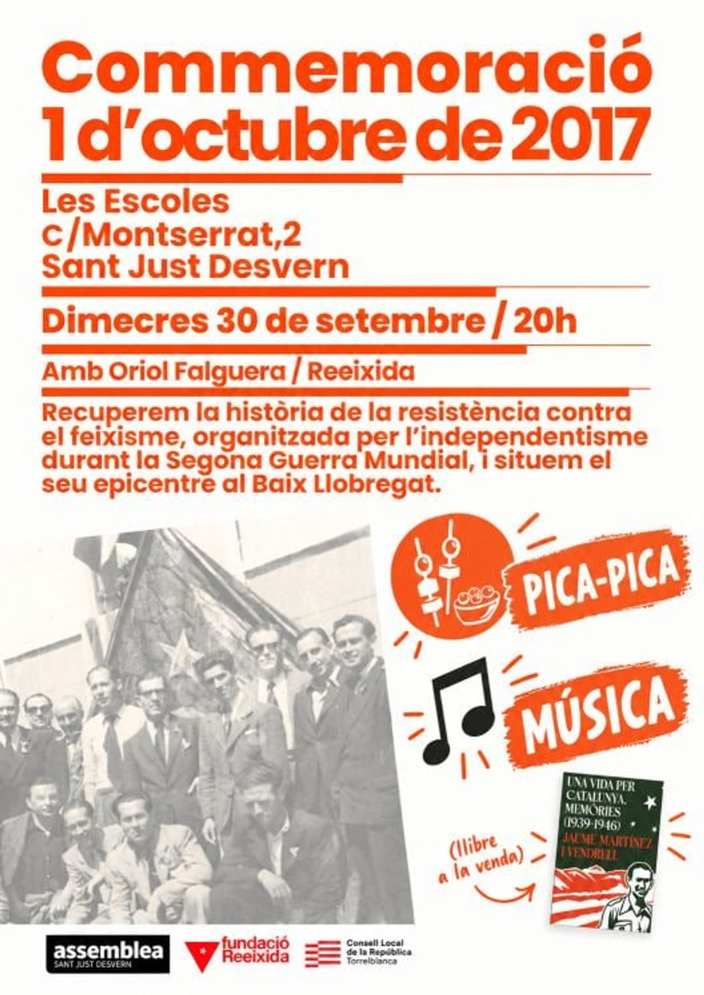 Commemoració 1 d'Octubre de 2017 a Sant Just Desvern