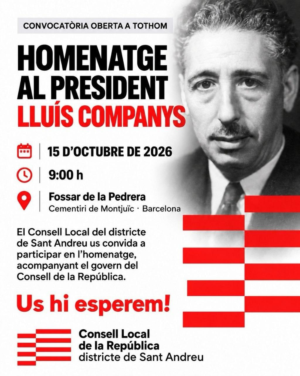 Homenatge al president Lluís Companys al Fossar de les Moreres