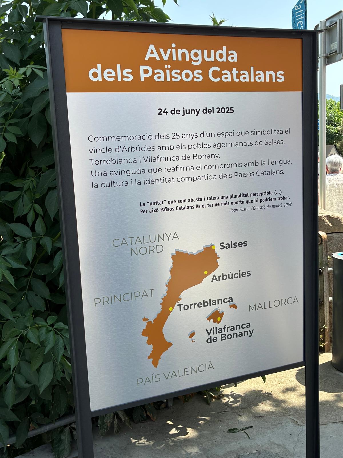 Commemoració dels 25 anys de l'Avinguda Països Catalans d'Arbúcies