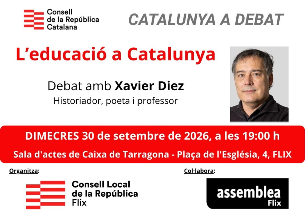 Acte Catalunya a Debat "L'educació a Catalunya", amb l'historiador, poeta i professor Xavier Díez