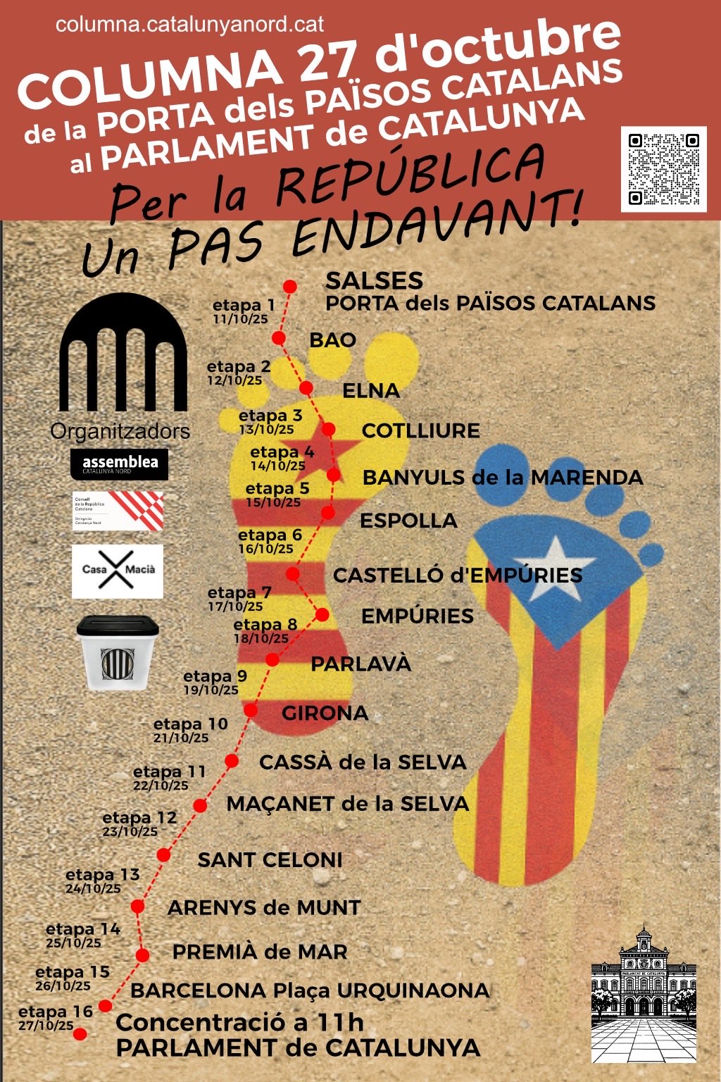 De Salses al Parlament: la Columna 27 d'octubre ja és en marxa
