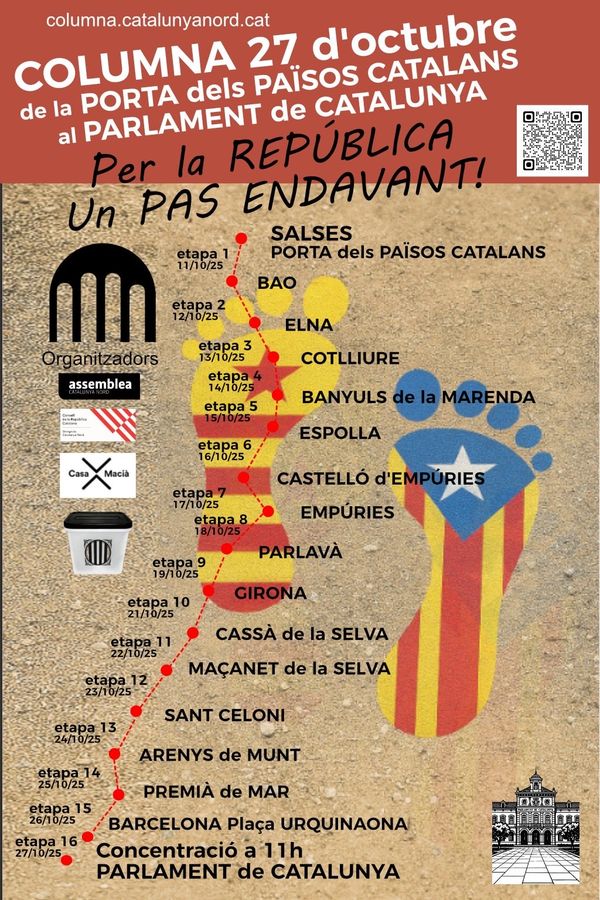 De Salses al Parlament: la Columna 27 d'octubre ja és en marxa