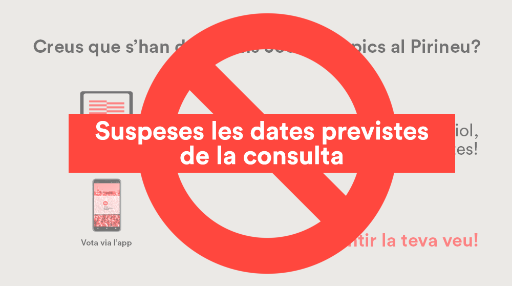 El Govern del Consell suspèn les dates previstes per la celebració de la consulta dels JJOO d’Hivern