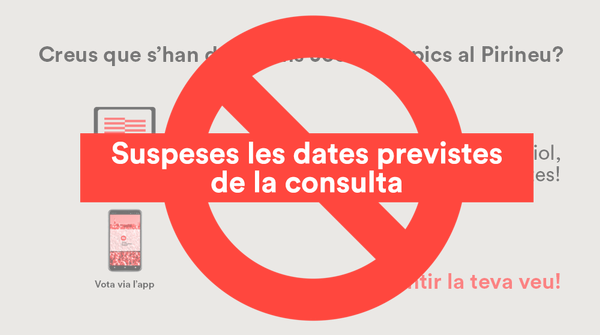 El Govern del Consell suspèn les dates previstes per la celebració de la consulta dels JJOO d’Hivern
