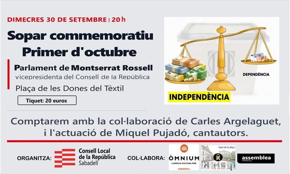 Sopar commemoratiu Primer d'Octubre