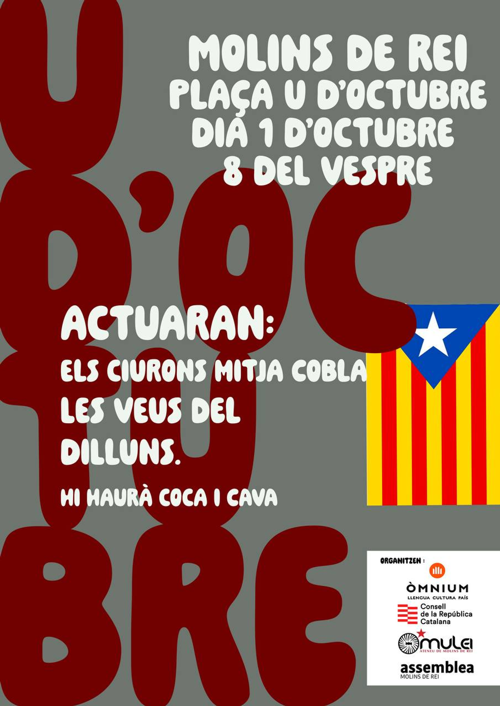 Actuació en record de l'1 d'Octubre a Molins de Rei
