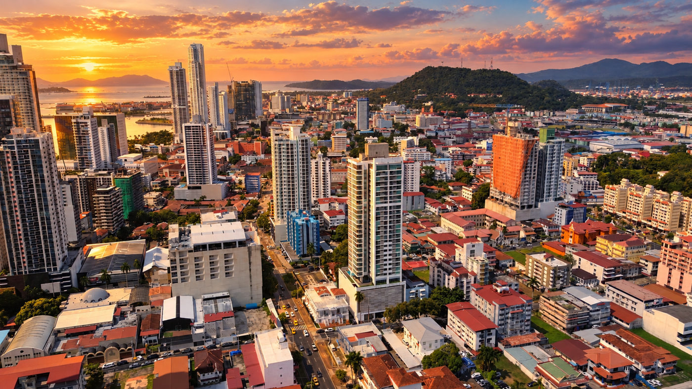 Vista aérea de edificios residenciales en Ciudad de Panamá