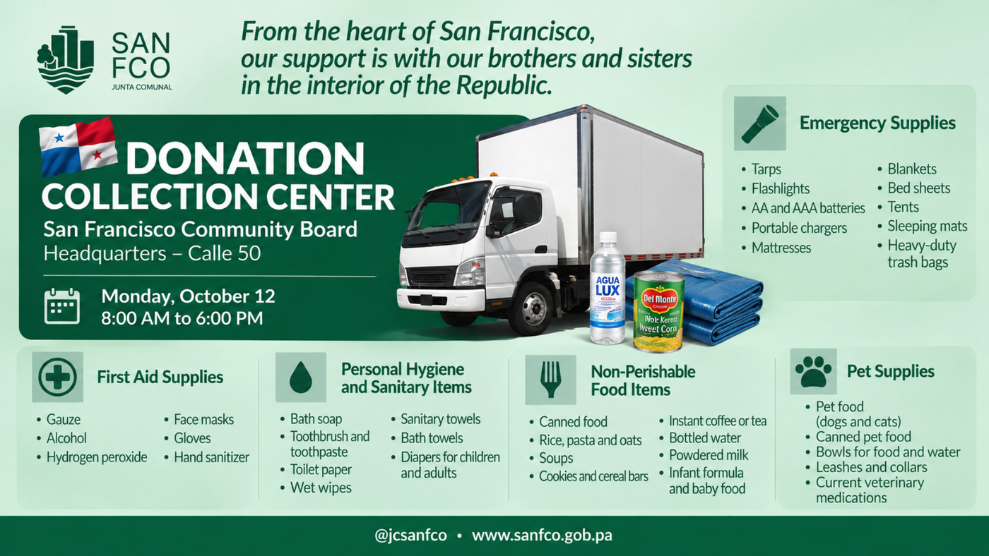 San Francisco Community Board donation center flyer