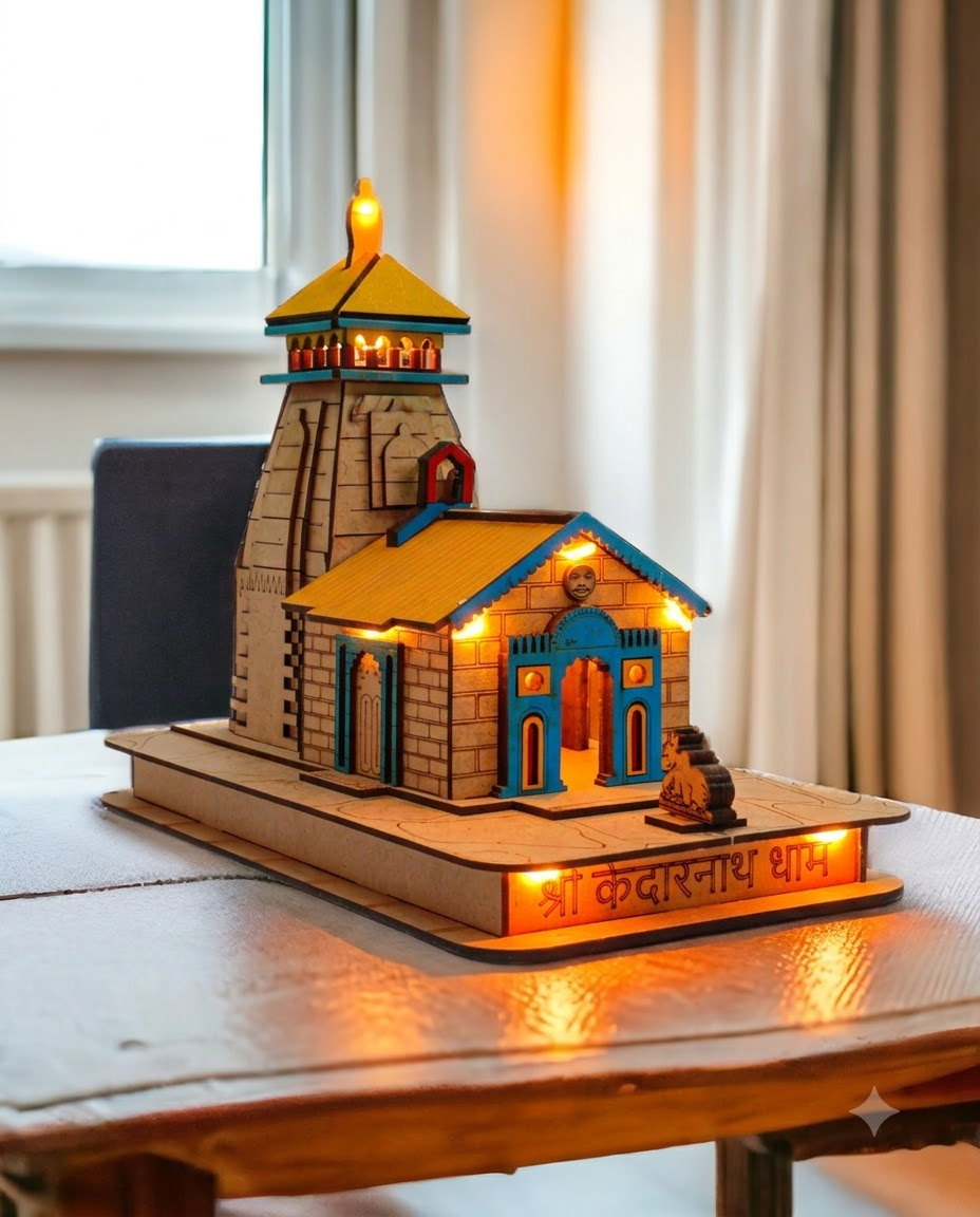 LED Kedarnath Temple 3D Model: Medium