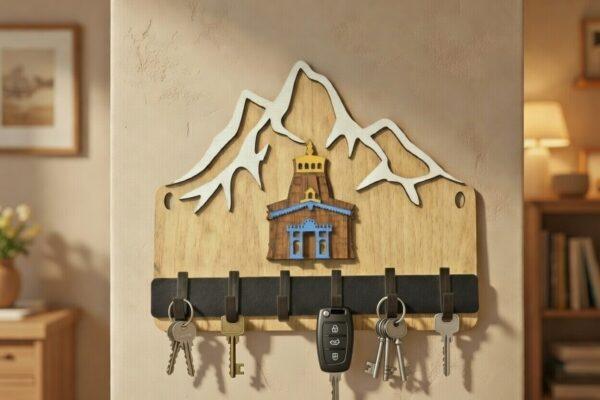 Kedarnath Wooden Key Holder Wall Hanging
