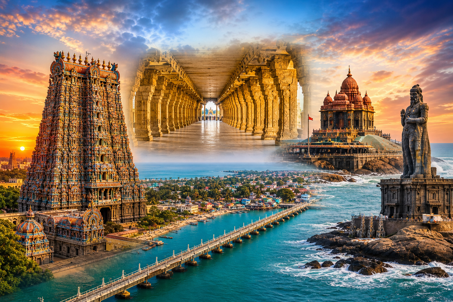 Meenakshi Temple, Rameshwaram, And Kanyakumari 