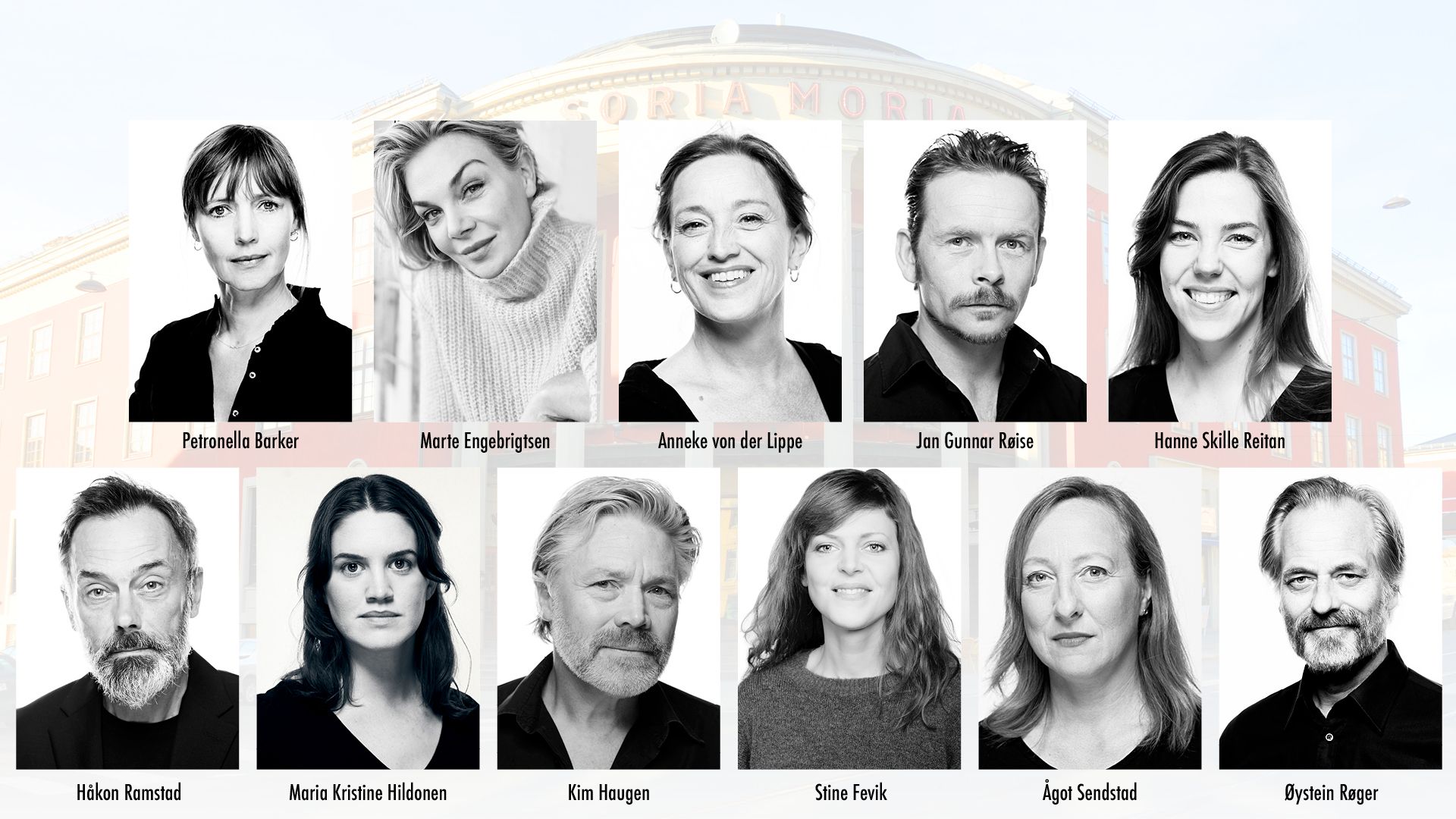 Collage med 11 skuespillere