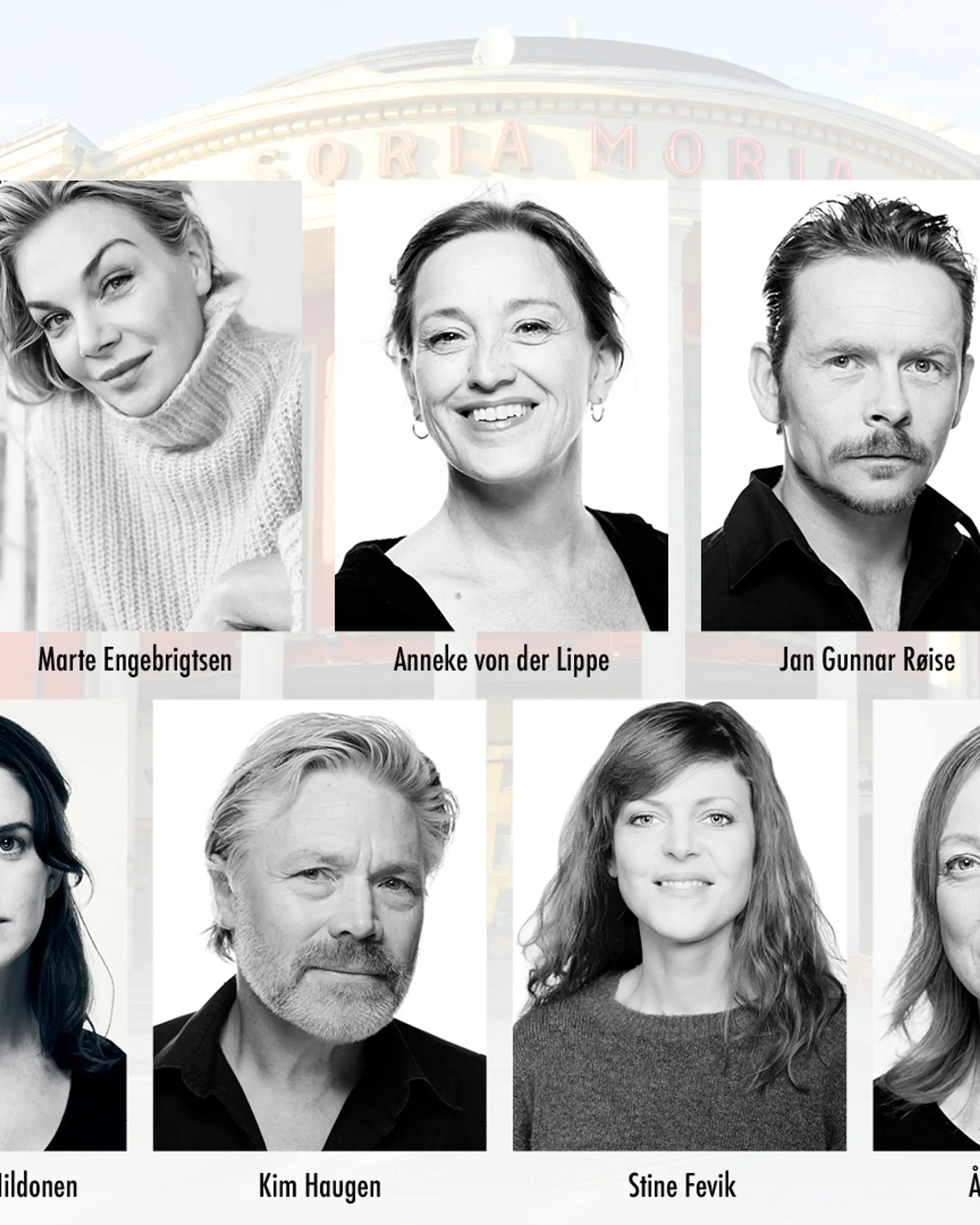 Collage med 11 skuespillere