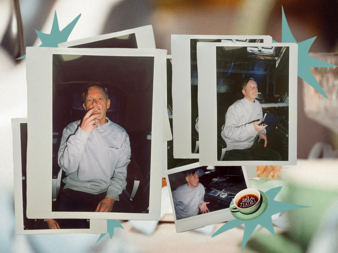 Polaroidbilder av mann