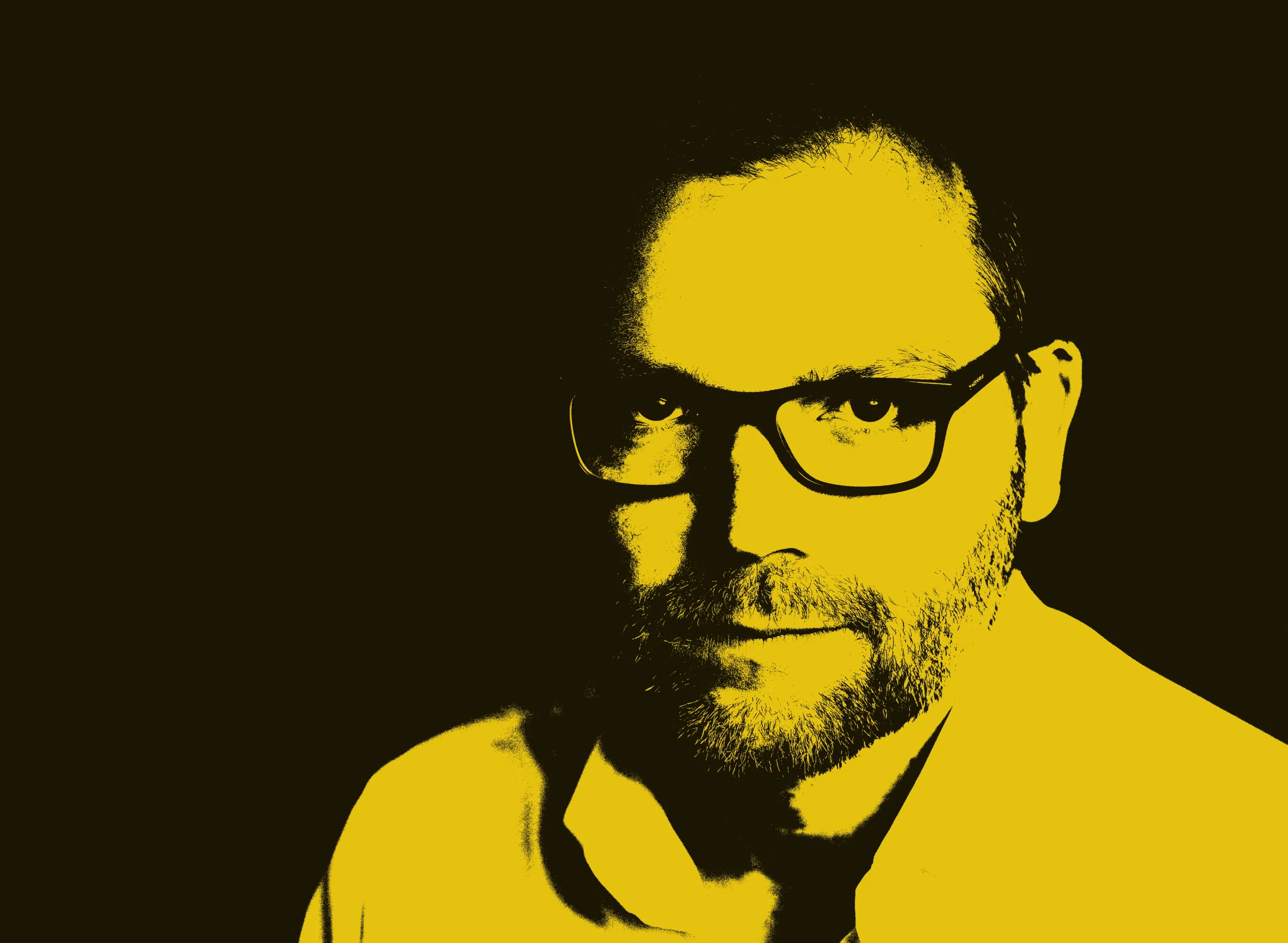 Portrett av mann med gult filter