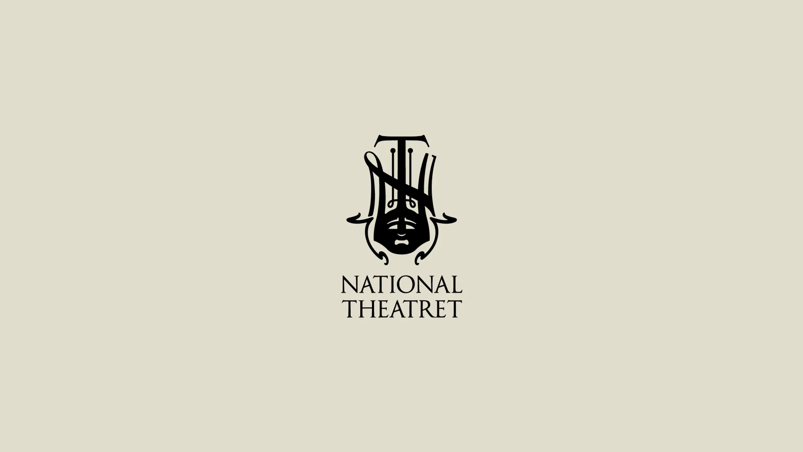 Nationaltheatrets logo på grå bakgrunn