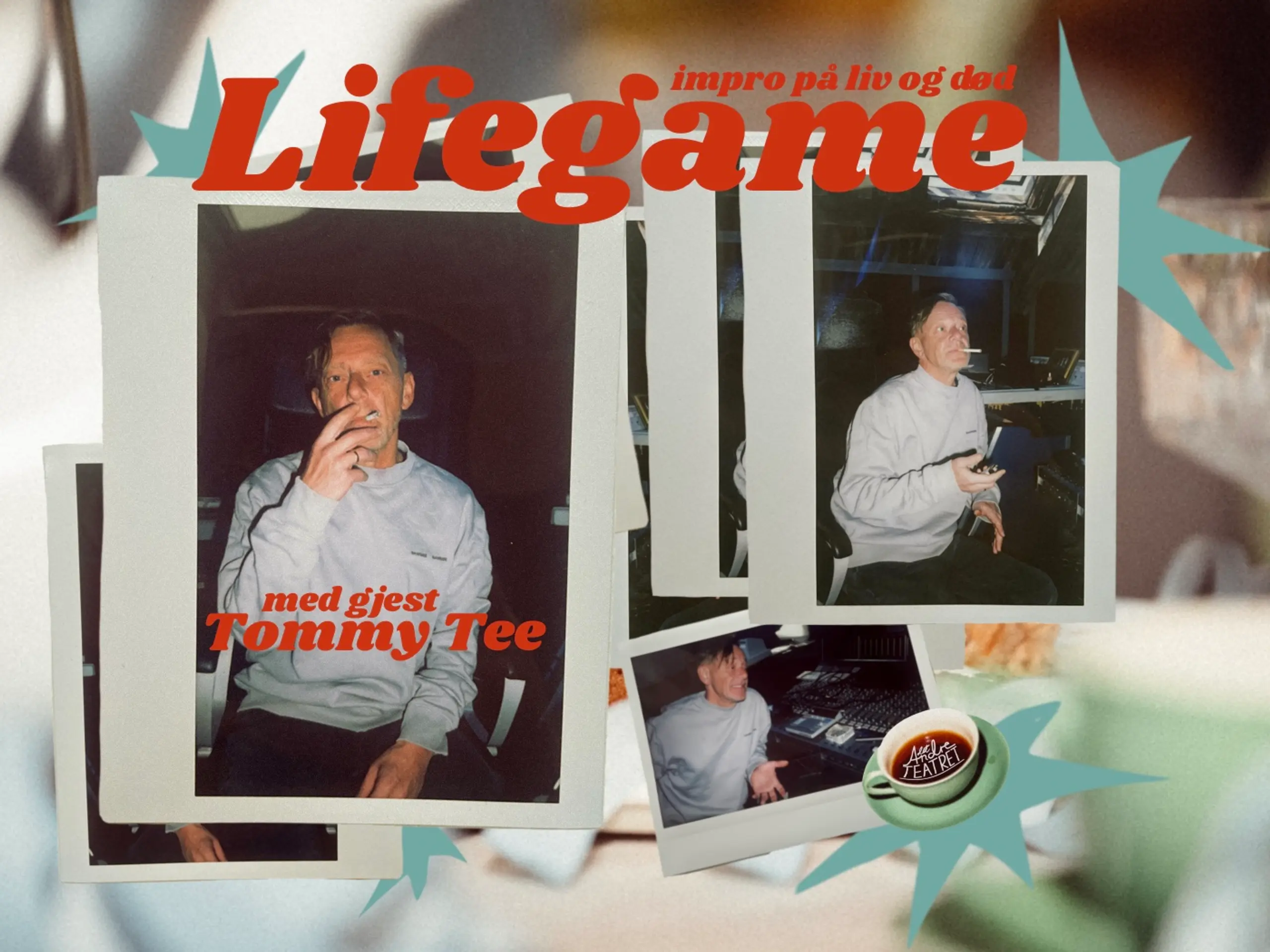 Polaroidbilder av mann med tittelen Lifegame