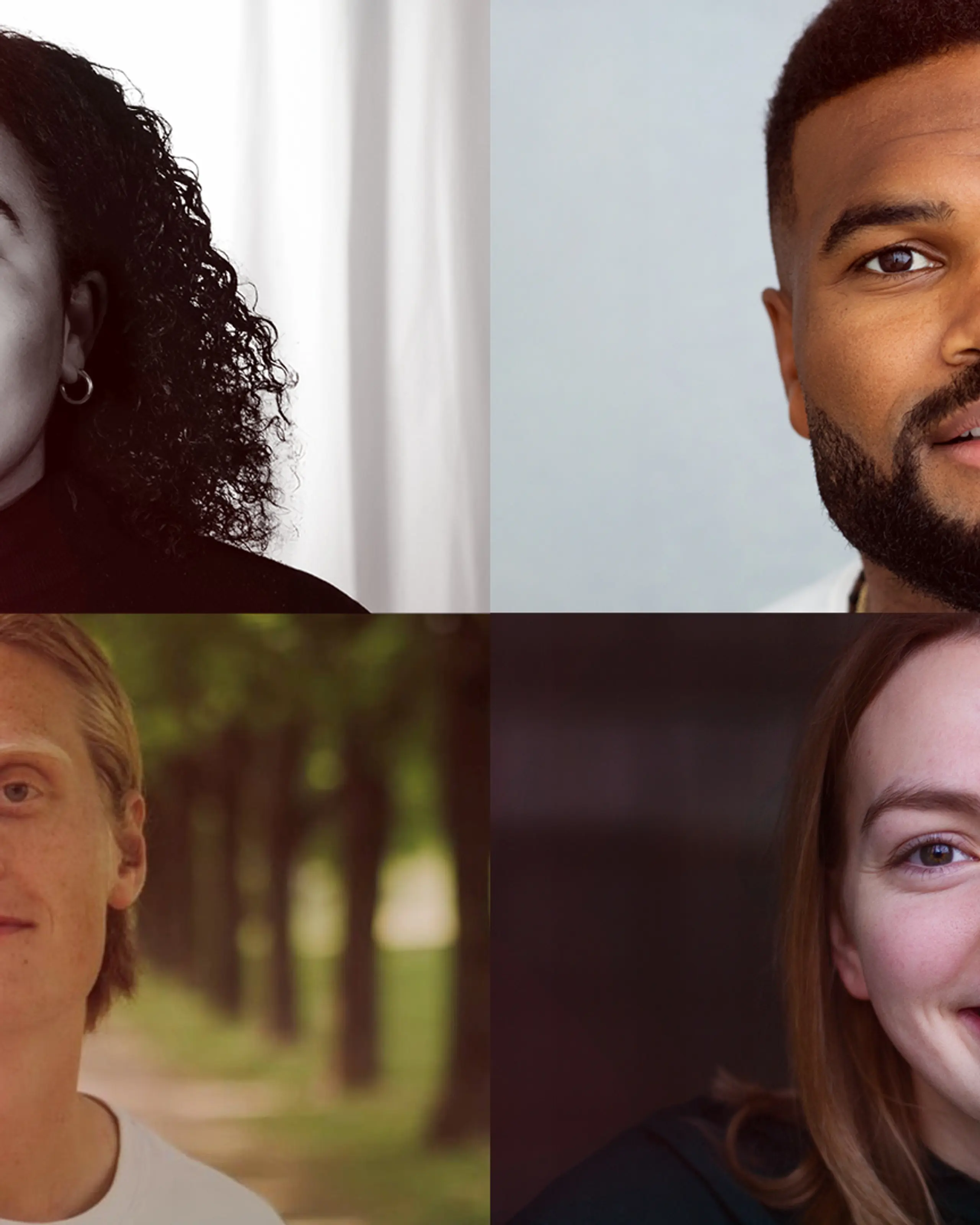 Collage med fire personer