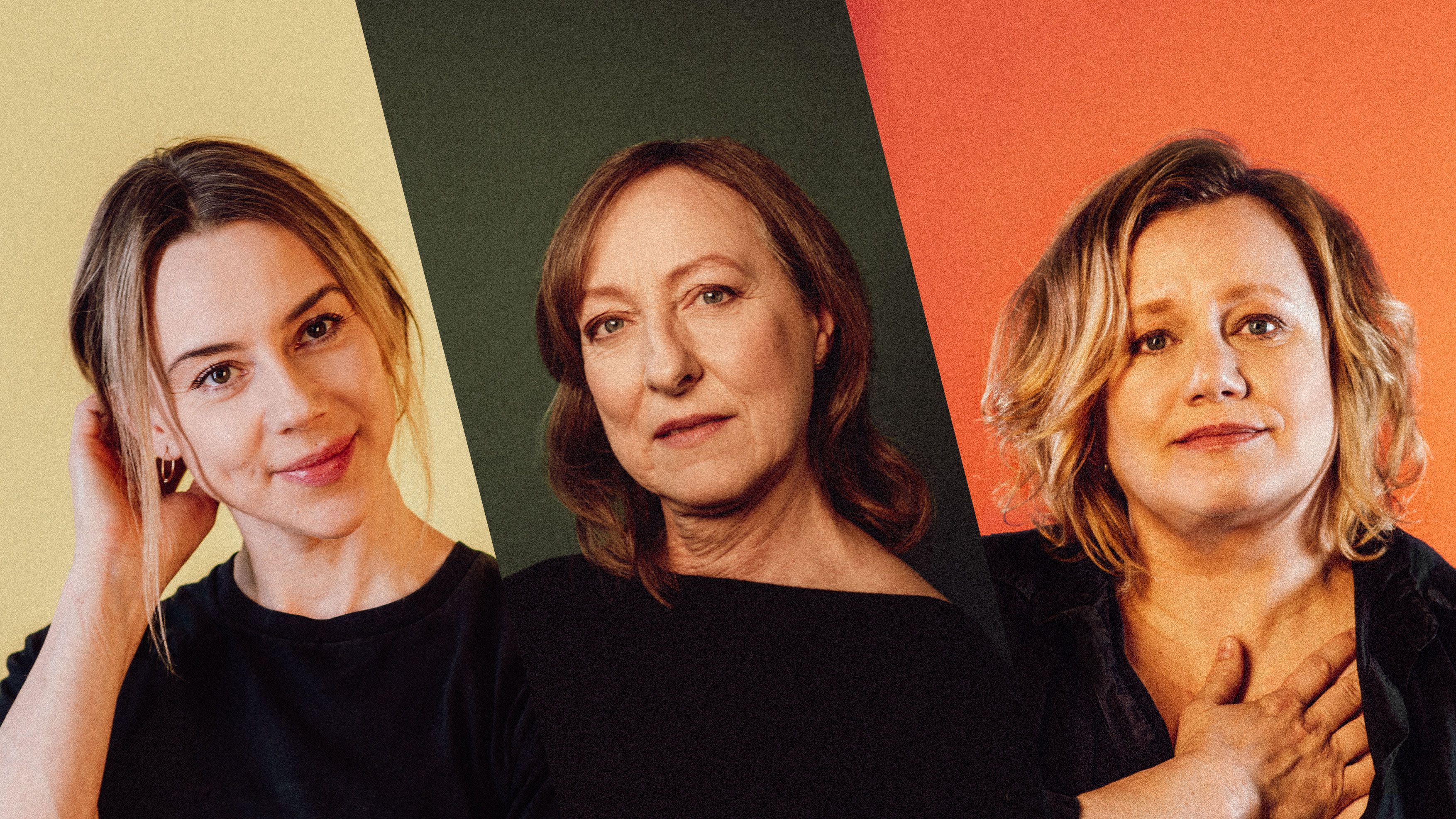 Collage med tre kvinner