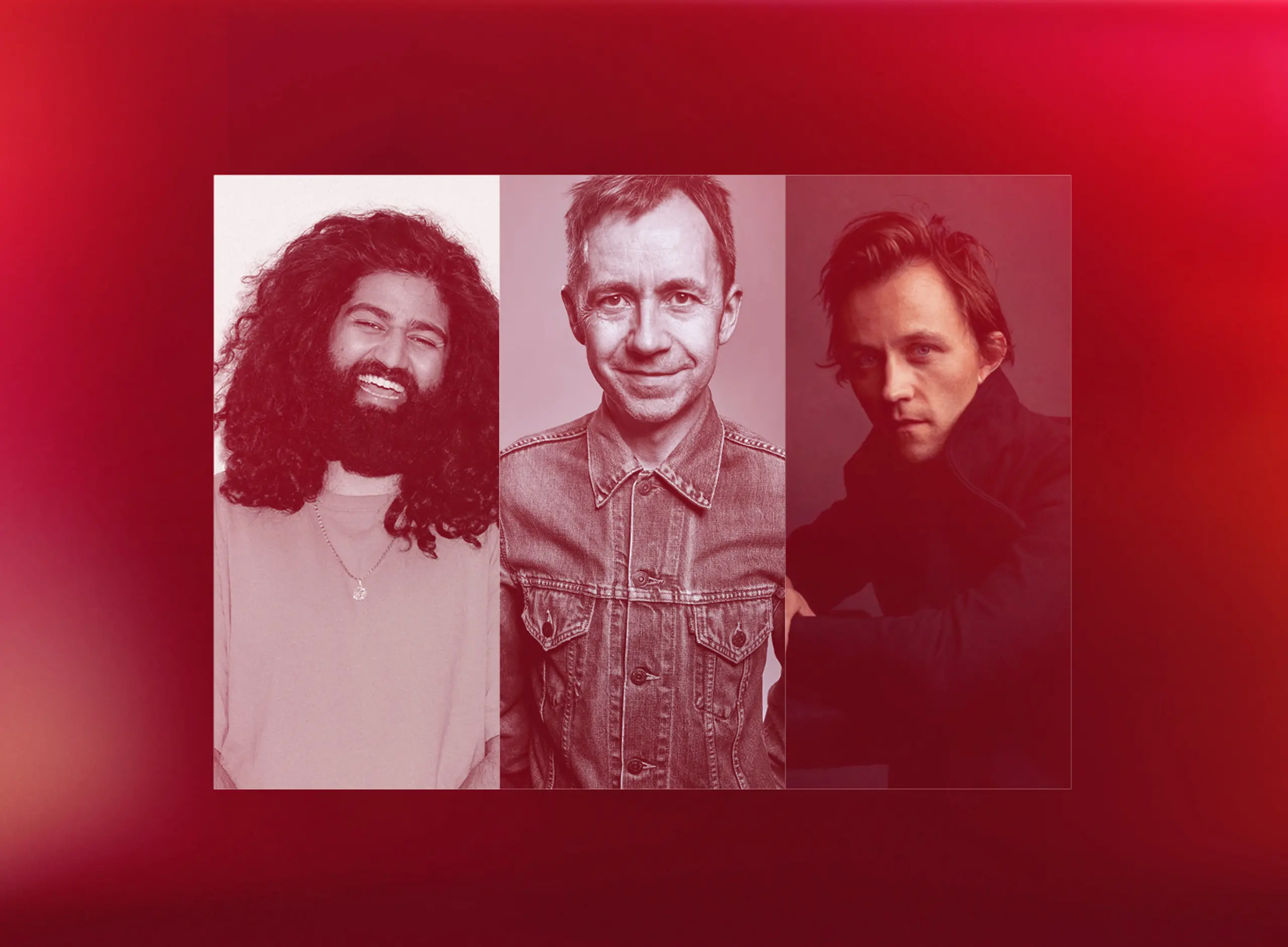 collage av tre menn