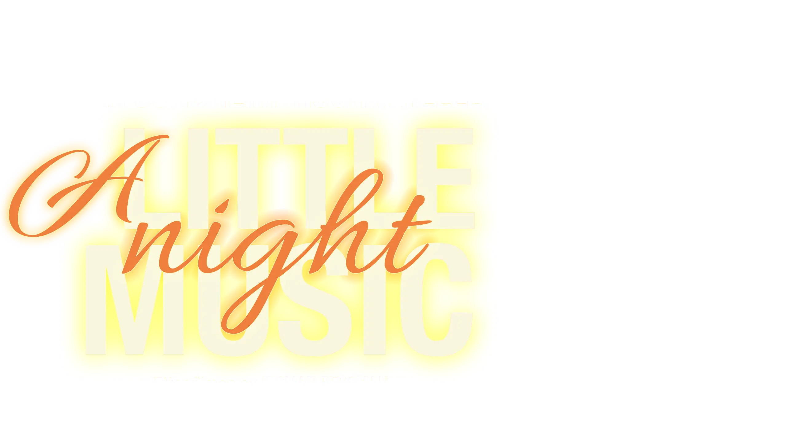 Tekst "A Little Night Music Musikk og sangtekster av Stephen Sondheim. Manus av Hugh Wheeler. Etter filmen av Ingmar Bergman. Originalt produsert og regissert på Broadway av Harold Prince. Presented by arrangement with MUSIC THEATRE INTERNATIONAL."
