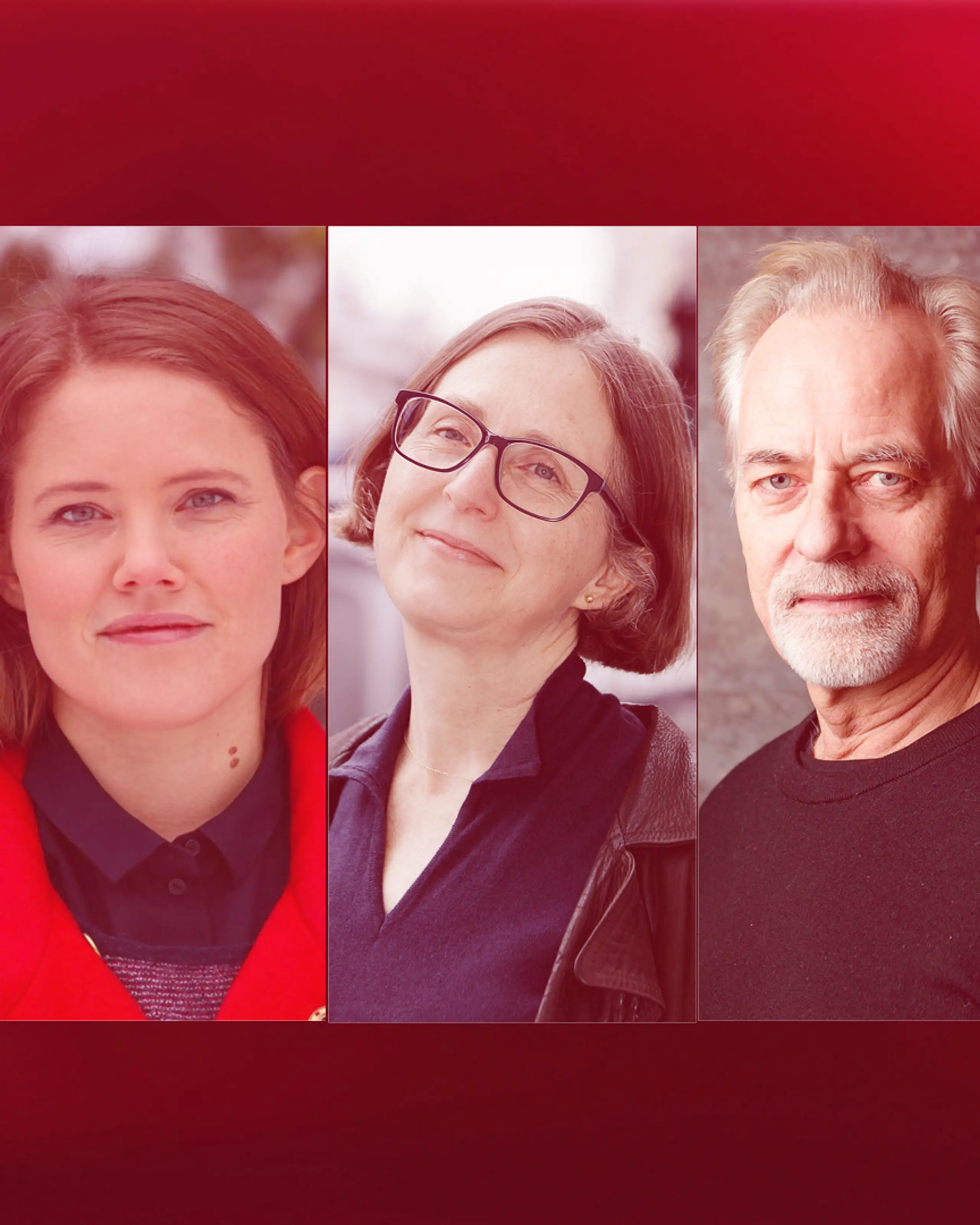 collage med to kvinner og en mann