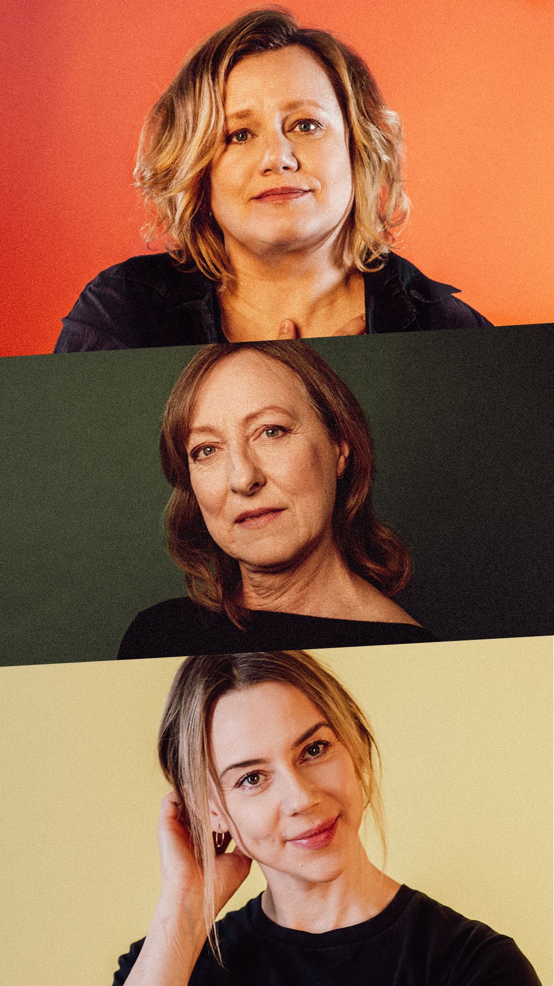 Collage med tre kvinner