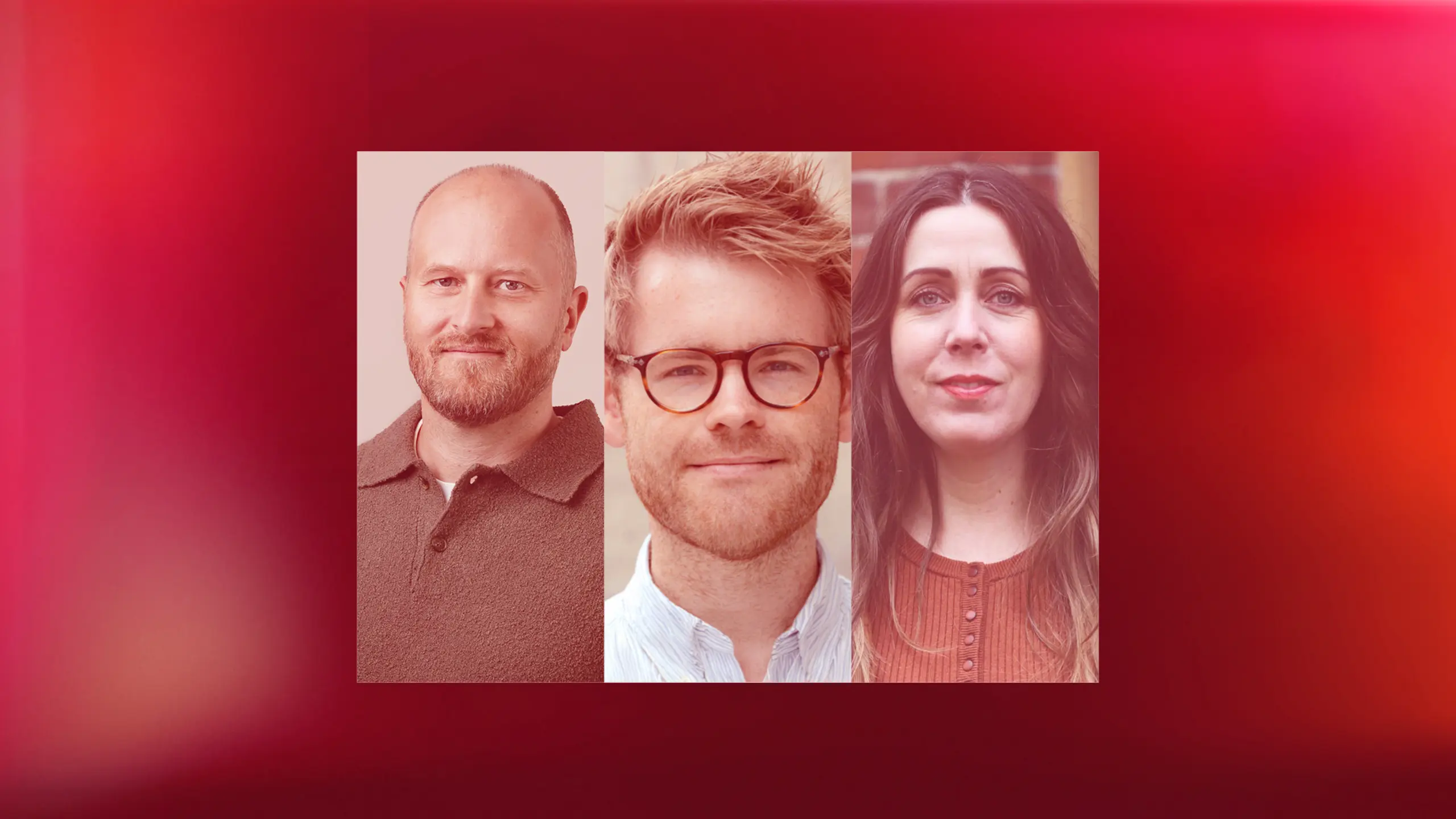 Collage med tre personer