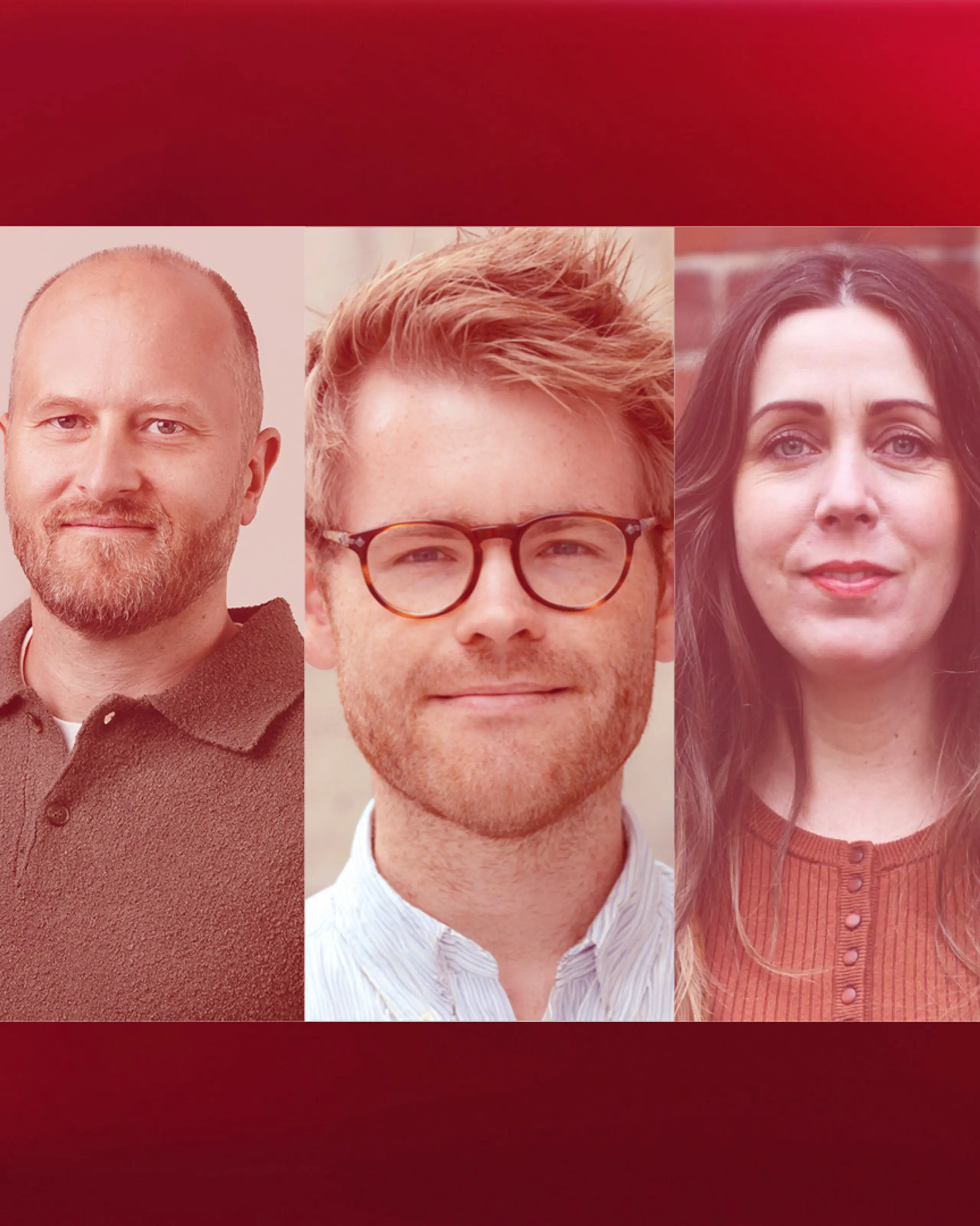Collage med tre personer