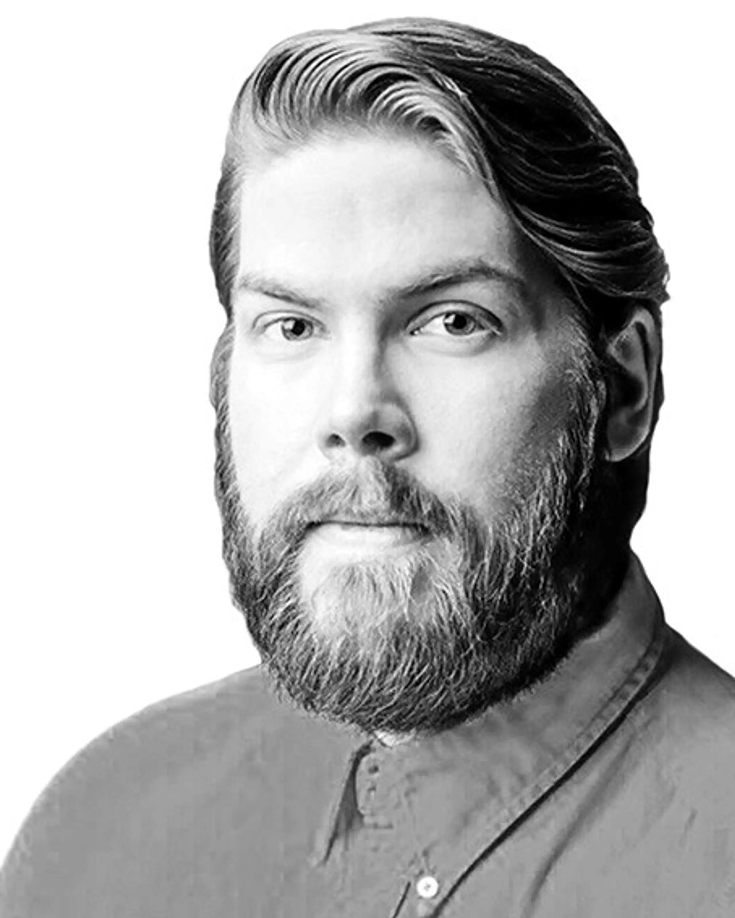 Svart hvitt-portrett av mann