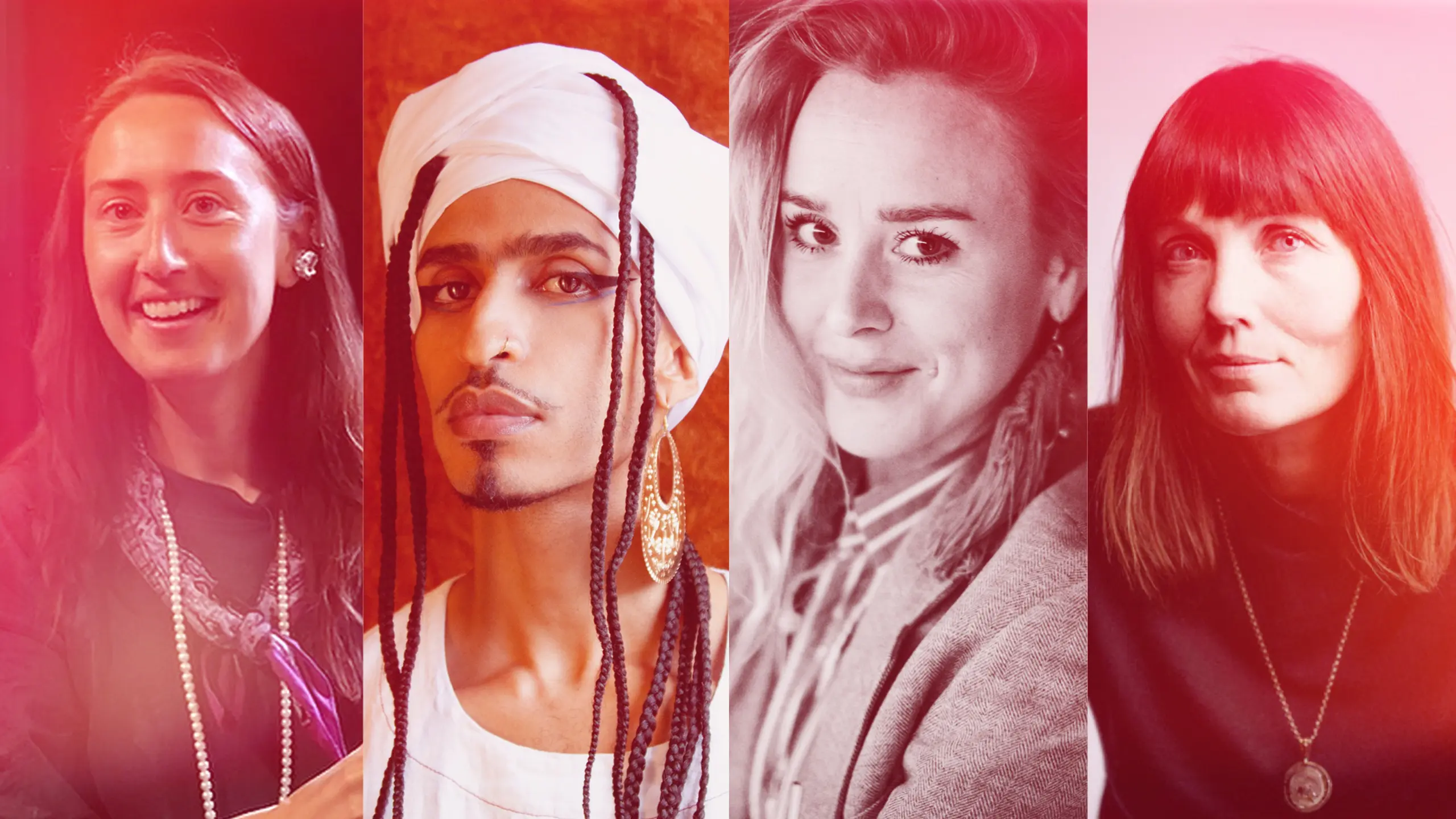 Collage med fire personer