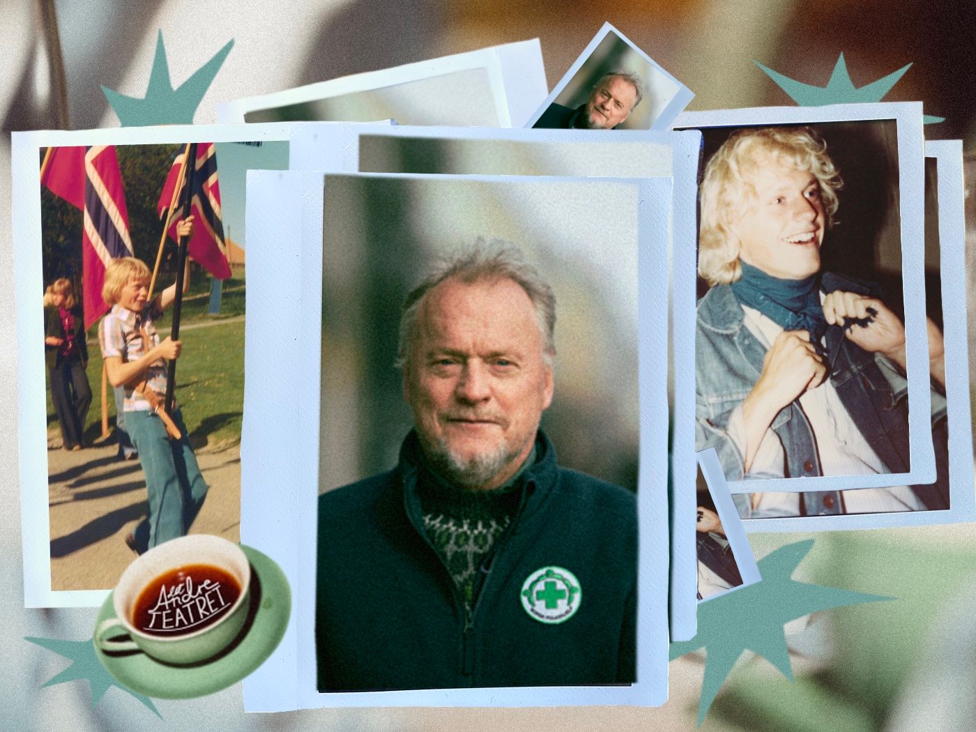 Polaroidbilder av mann